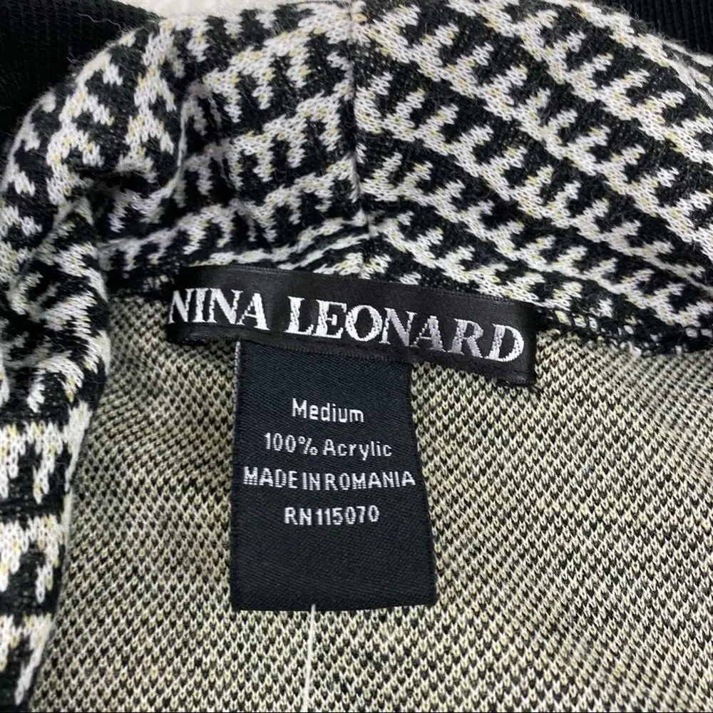 Nina Leonard Waterfall Cardigan Black Size‎ M QVC